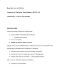 UCSB ECON 189 Business Law and Ethics&colon; Dotcom Article Class Notes