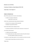 UCSB ECON 189 Business Law and Ethics&colon; Chapter 18 Class Notes