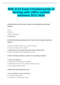 NUR 2115 Exam 3 Fundamentals of Nursing-with 100% verified solutions-2022-2024