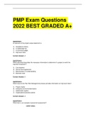 PMP Exam Questions 2022 BEST GRADED A+
