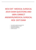 HESI EXIT  MEDICAL SURGICAL 2019 EXAM QUESTIONS AND 100&percnt; C0RRECT ANSWERS&sol;MEDICAL SURGICAL HESI  EXIT EXAM