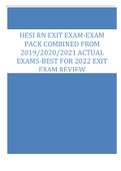 HESI RN EXIT EXAM-EXAM  PACK COMBINED FROM  2019/2020/2021 ACTUAL  EXAMS-BEST FOR 2022 EXIT  EXAM REVIEW