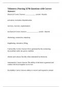 Telemetry &lpar;Nursing 3270&rpar; Questions with Correct Answers