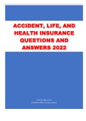 Accident&comma; Life&comma; and Health Insurance questions and answers 2022