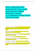 CRS DC  BRAND NEW FINAL EXAM&vert;VERIFIED ACTUAL EXAM QUESTIONS AND CORRECT ANSWERS ALL GRADED A&plus;&vert;GUARANTEED SUCCESS &vert;LATEST UPDATE 2024-2025&period;