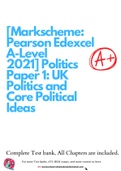 [Mark scheme: Pearson Edexcel A-Level 2021] Politics Paper 1: UK Politics and Core Political Ideas