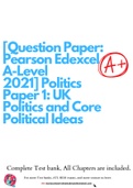 [Question Paper: Pearson Edexcel A-Level 2021] Politics Paper 1: UK Politics and Core Political Ideas