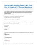 Pediatric ATI practice Exam 1&sol; ATI Peds End of Chapters 1-7 Review Questions