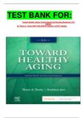 TEST BANK FOR&colon;  Toward Healthy Aging&colon; Human Needs and Nursing Response 11th Edition by Theris A&period; Touhy DNP CNS DPNAP &lpar;Author&rpar; LATEST Update&period;