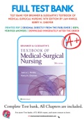 Test bank for Brunner & Suddarth's Textbook of Medical-Surgical Nursing 14th Edition by Jan Hinkle; Kerry H. Cheever 9781496347992 Chapter 1-73 Complete Guide.