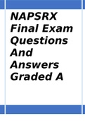 NAPSRX Final Exam Questions And Answers Graded A
