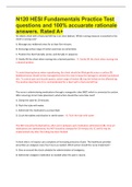 N120 HESI Fundamentals Practice Test questions and 100% accuarate rationale answers. Rated A+