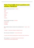 Patho Final&sol; HESI&period; Exam questions and answers&period; RATED A&plus;