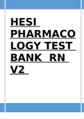 HESI PHARMACOLOGY TEST BANK  RN V2 14 TOTAL QUESTIONS