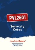 PVL2601 - Summary of Cases (Family Law)