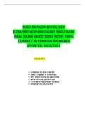 WGU PATHOPHYSIOLOGY D236&sol;PATHOPHYSIOLOGY WGU D236 REAL EXAM QUESTIONS WITH 100&percnt; CORRECT & VERIFIED ANSWERS UPDATED 2022&sol;2023