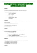 HURST REVIEW NCLEX-RN Readiness Exam 1 Q&sol;A 2022&sol;2023