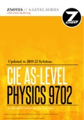 Summary (CAIE) Full Reviewed  A Level Physics Revision Notes (9702) NEW UPDATE 2022/2023 Graded A+ 