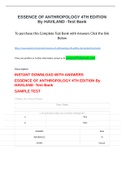 ESSENCE OF ANTHROPOLOGY 4TH EDITION By HAVILAND -Test Bank