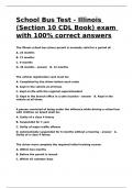 School Bus Test - Illinois &lpar;Section 10 CDL Book&rpar; exam with 100- correct answers