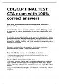 CDL CLP FINAL TEST CTA exam with 100- correct answers&period;