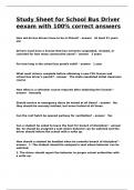 Study Sheet for School Bus Driver eexam with 100- correct answers&period;