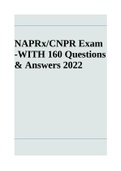 NAPRx&sol;CNPR Exam -WITH 160 Questions & Answers 2022