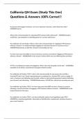 California QM Exam &lpar;Study This One&rpar; Questions & Answers 100&percnt; Correct&excl;&excl;