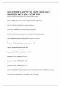NOCTI PREP CARPENTRY QUESTIONS AND ANSWERS WITH SOLUTIONS 2024