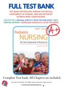 Test Bank For Pediatric Nursing The Critical Components of Nursing Care 2nd Edition by Kathryn Rudd, Diane Kocisko 9780803666535 Chapter 1-22 Complete Guide.