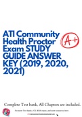 ATI Community Health Proctor Exam STUDY GUIDE ANSWER KEY (2019, 2020, 2021,2022)