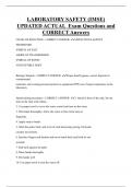LABORATORY SAFETY &lpar;IMSE&rpar; UPDATED ACTUAL Exam Questions and  CORRECT Answers