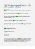 The NHS Questions and Answers 2022 with complete solutions
