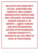 RELATIVITY RCA EXAM WITH ACTUAL  QUESTIONS AND COMPLETE 100&percnt; CORRECT ANSWERS WITH VERIFIED AND WELL EXPLAINED  RATIONALES   ALREADY GRADED A&plus; BY EXPERTS  &vert; LATEST VERSION 2024 WITH GUARANTEED SUCCESS AFTER DOWNLOAD  ALREADY PASSED&excl;&excl;&excl;&excl;&excl;&excl;&excl; &lpar; PROVEN ITS ALL 