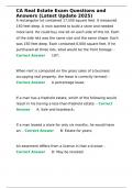CA Real Estate Exam Questions and Answers &lpar;Latest Update 2025&rpar;