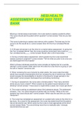 HESI HEALTH ASSESSMENT EXAM 2022 TEST BANK