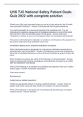 UHS TJC National Safety Patient Goals Quiz 2022 with complete solution