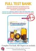 Test Bank For Focus on Pharmacology Essentials for Health Professionals 3rd Edition by Jahangir Moini 9780134525044 Chapter 1-40 Complete Guide.