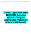 COMP 372 practice exam 2022-2023 Question solution Design & Analysis for Algorithms Athabasca University
