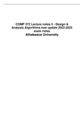 COMP 372 Lecture notes 5 - Design & Analysis Algorithms new update 2022-2023 exam notes Athabasca University