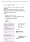 Samenvatting 1&period;7 Organizational psychology&colon; working man Psychologie