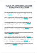 FEMA IS 700b Exam Questions And Correct  Answers Verified Latest Grade A &plus;