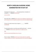  NORTH CAROLINA NURSING HOME ADMINISTRATOR STUDY SET  QUESTIONS AND ANSWERS 2024