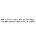 ATI TEAS 7 Exam Test Bank (Summer 2022) Over 300 Questions with Answers, All Sections.