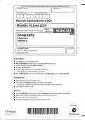 Pearson Edexcel Level 3 GCE 9GE0&sol;03 Geography  Advanced  PAPER 3 June 2024