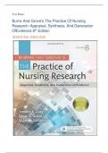 Test Bank&colon;  Burns And Grove's The Practice Of Nursing Research&colon; Appraisal&comma; Synthesis&comma; And Generation OfEvidence 8th Edition Jennifer R&period; Gray &comma; Susan K&period; Grove NEW EDITION
