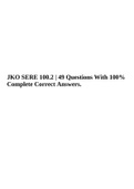 JKO SERE 100.2 | 49 Questions With 100% Complete Correct Answers.