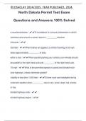 North Dakota Permit Test Exam Questions and Answers 100&percnt; Solved