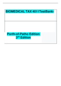 BIOMEDICAL TAX 4011 Test Bank Porth of Patho 3rd Edition 
