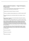 NUR&period;213 NCLEX Questions - Triage & Emergency Preparedness
